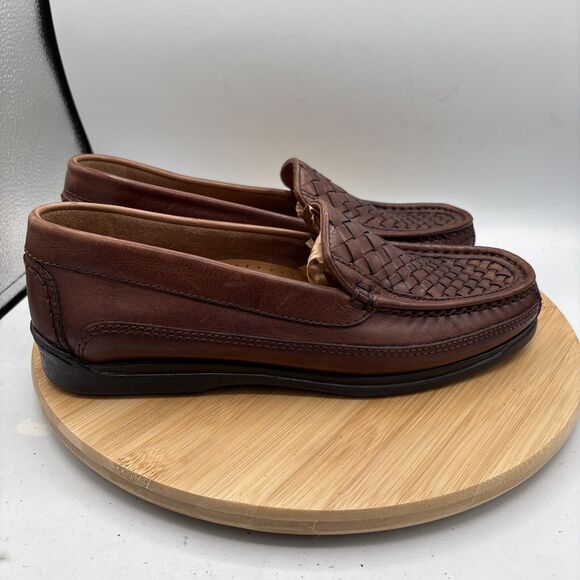 Cherokee Mens Size 11 Woven Leather Loafer Shoes Made in Brazil Vintage - Picture 6 of 10
